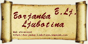 Borjanka Ljubotina vizit kartica